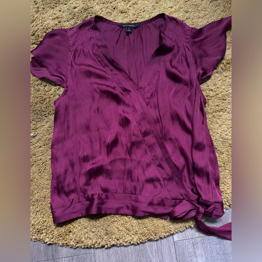 Banana republic plum, pink satin top